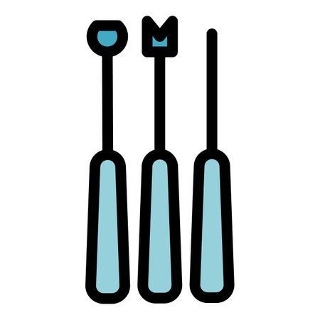 Fondue tools icon outline vector. Cooking food. Fork food color flatのイラスト素材