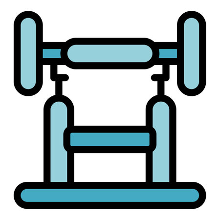 Gym barbell icon outline vector. Program counter. Care calorie color flatのイラスト素材