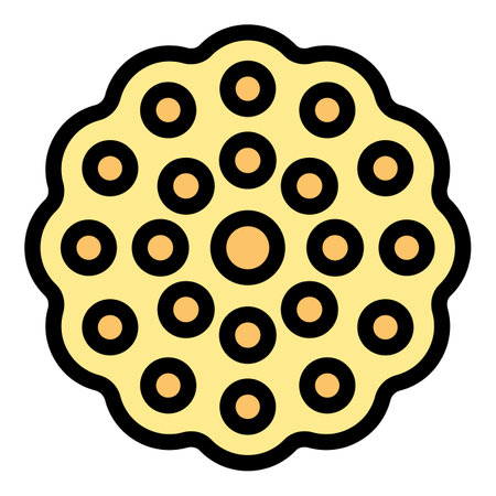 Wheel biscuit icon outline vector. Sugar grain. Food cracker color flatのイラスト素材