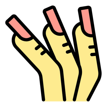 Beauty nail care icon outline vector. Art polish. Manicure studio color flatのイラスト素材