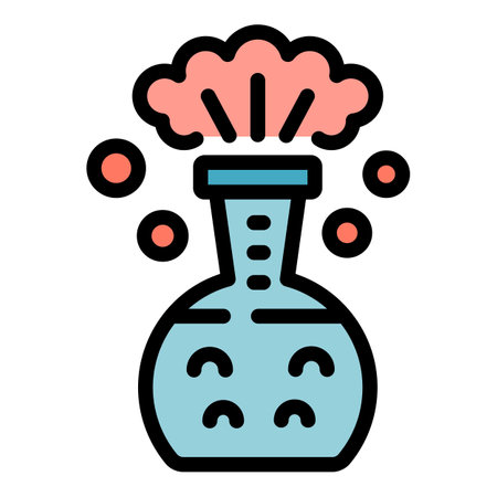 Chemical flask icon outline vector. Business success. Finance strategy color flatのイラスト素材