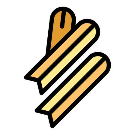 Restaurant churro icon outline vector. Chocolate food. Mexican dessert color flatのイラスト素材