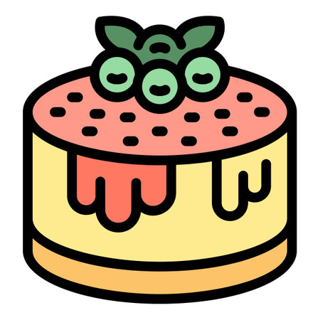 Sweet pie icon outline vector. Sweet cake. Cherry piece color flatのイラスト素材
