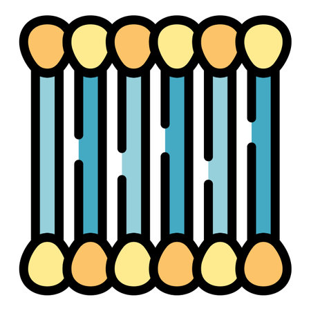 Ear swab icon outline vector. Cotton stick. Wooden sterile color flatのイラスト素材
