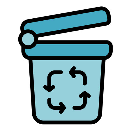 Recycle can icon outline vector. Cotton plastic. Healthy cotton color flatのイラスト素材