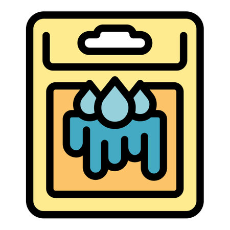 Collagen mask icon outline vector. Cell cream. Molecule gel color flatのイラスト素材