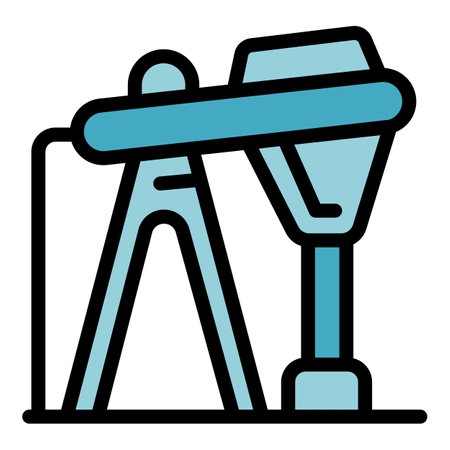 Oil factory pump icon outline vector. Worker engineer. Computer operator color flatのイラスト素材