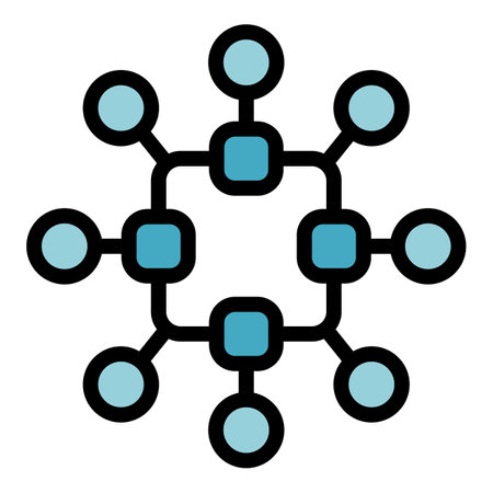 Molecule icon outline vector. Amino peptide. Protein acid color flatのイラスト素材