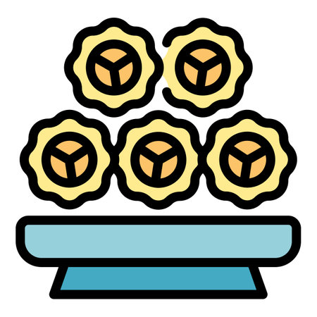 Asian spring roll icon outline vector. Cuisine food. Cheese meal color flatのイラスト素材