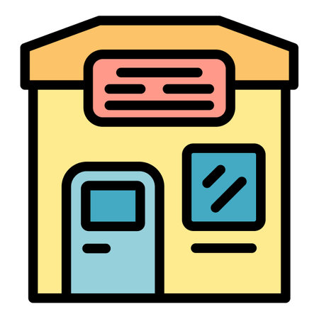 Paintball street shop icon outline vector. Paint ball. Game mask color flatのイラスト素材