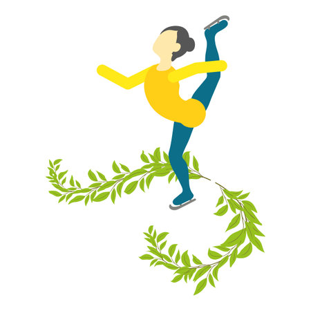 Figure skating icon isometric vector. Woman figure skater during competition. Winter sport conceptのイラスト素材