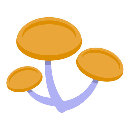Yellow mushrooms icon isometric vector. Seasonal forest fungus. Tasty for preparationのイラスト素材