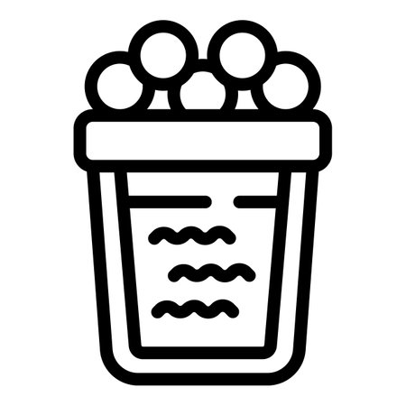 Glass with bubbles tapioca icon outline vector. Delicious milky tea cup. Tasty Asian balls beverageのイラスト素材