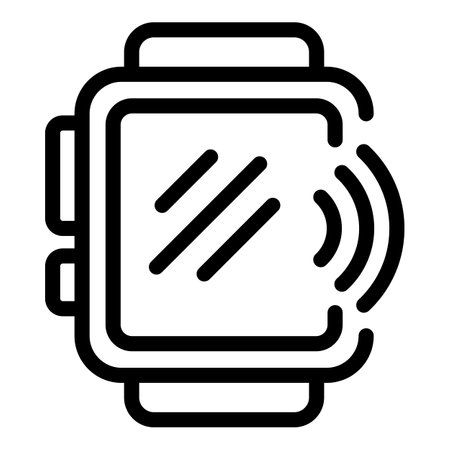 Wireless pedometer icon outline vector. Smart fitness wristband. Training sport trackのイラスト素材