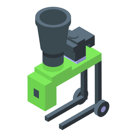 Portable garden shredder icon isometric vector. Robot tool. Work forest stringのイラスト素材
