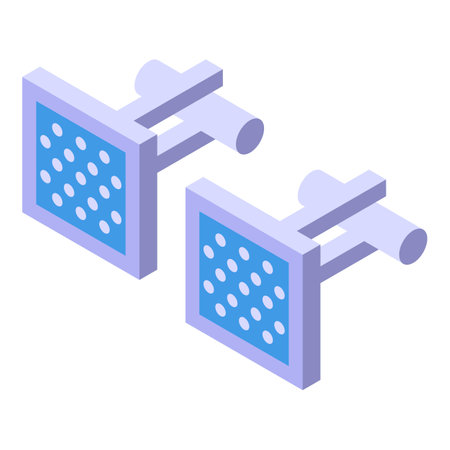 Gold fashion suit icon isometric vector. Cross luxury. Metal cufflinksのイラスト素材