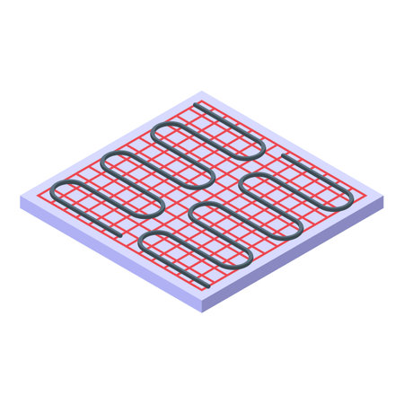 New thermal heat icon isometric vector. Warm floor. Bew house climateのイラスト素材