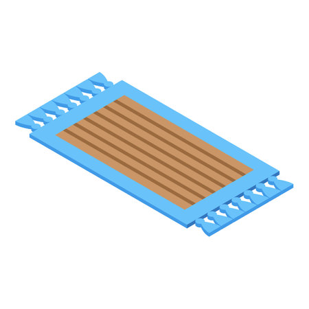 Indoor door mat icon isometric vector. Entry clean home. House front stepのイラスト素材