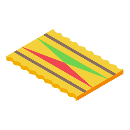 Colorful door mat icon isometric vector. Covering design. House welcomeのイラスト素材