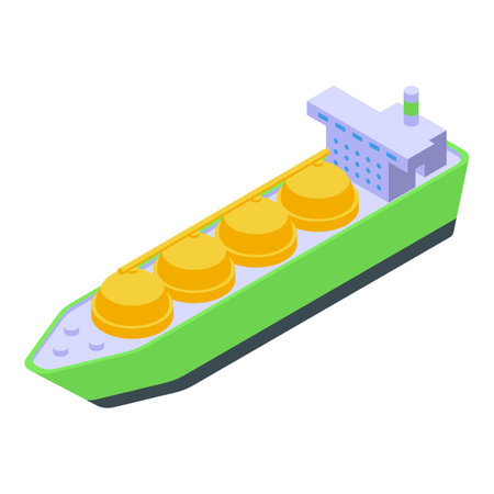 Gas carrier vessel icon isometric vector. Cargo ship. Maritime containerのイラスト素材