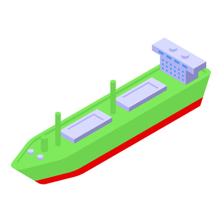 Ship maritime container icon isometric vector. Water delivery. Truck oceanのイラスト素材