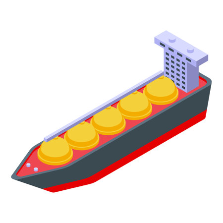 Cargo maritime ship icon isometric vector. Gas carrier. Maritime vesselのイラスト素材