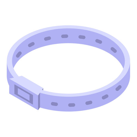 White dotted flea collar icon isometric vector. Emotion pet. Coat earsのイラスト素材