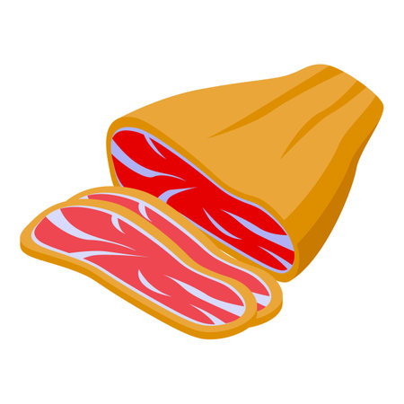Meat jamon leg icon isometric vector. Cured farm animal. Leg gourmetのイラスト素材