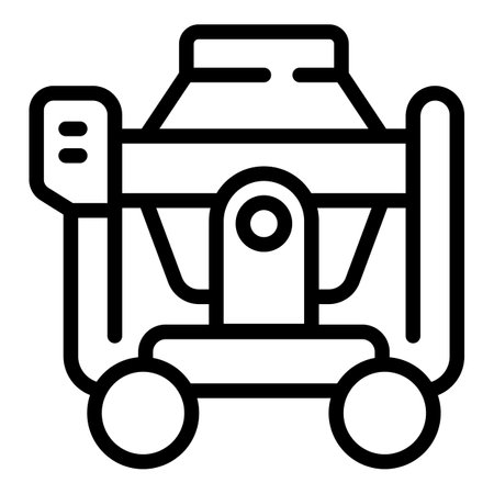 Portable cement mixer icon outline vector. Structure metal tool. Worker mixのイラスト素材
