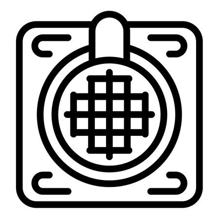 Top view air fryer icon outline vector. Oven cook. Healthy food machineのイラスト素材