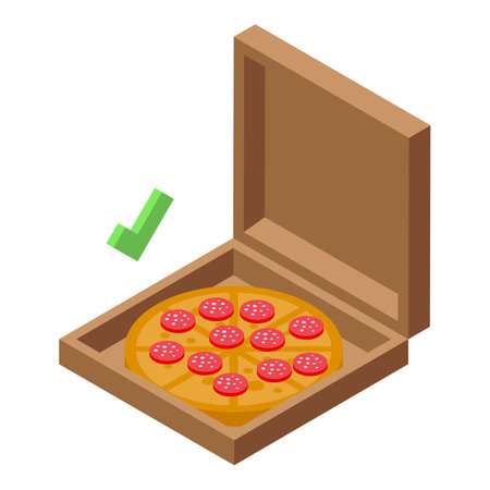 Best pizza delivery icon isometric vector. Food courier. Business deliver tradeのイラスト素材