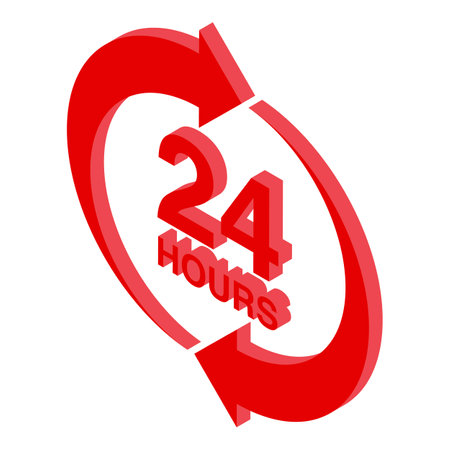 Shop opening hours icon isometric vector. City food store. Eating centerのイラスト素材