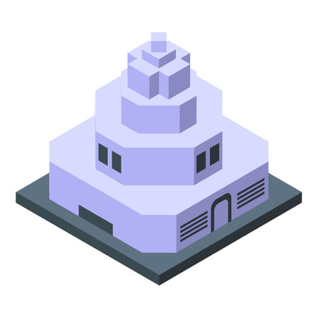 Qatar temple icon isometric vector. City festival. Tower tourismのイラスト素材