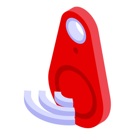 Key tag tracker icon isometric vector. Urban center. Mobile assistanceのイラスト素材