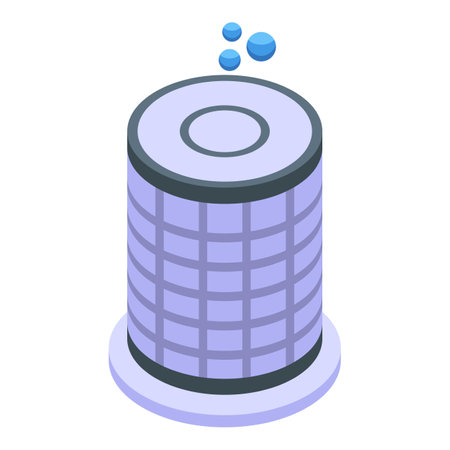 Hydrogen filter icon isometric vector. Liquid element. Bio plant stationのイラスト素材
