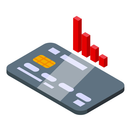 Bank credit card icon isometric vector. Surge crisis. Budget priceのイラスト素材