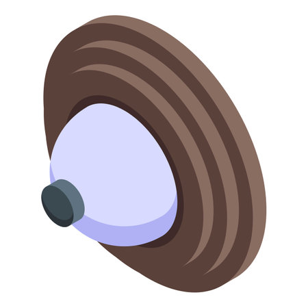 Small door bell button icon isometric vector. Control security. Sound musicのイラスト素材