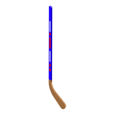 Wooden hockey stick icon isometric vector. Ice sport game. Action equipmentのイラスト素材