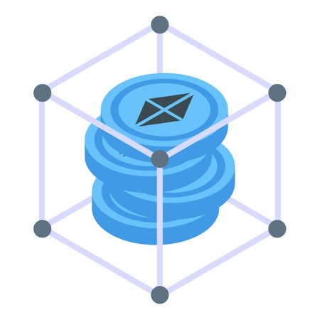 Crypto coin metaverse icon isometric vector. Virtual simulation. Game scienceのイラスト素材