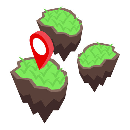 Metaverse air island icon isometric vector. Digital vision. World phone techのイラスト素材