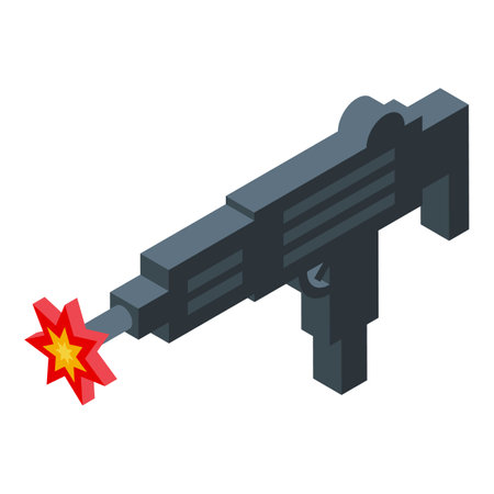 Shooting crime news icon isometric vector. Show production. Digital deskのイラスト素材