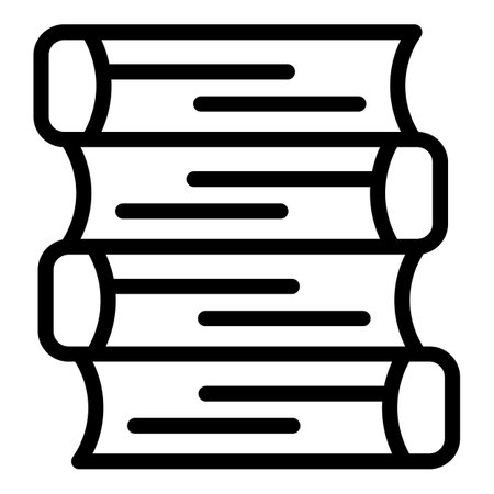 Book stack icon outline vector. School education. Data story stackのイラスト素材