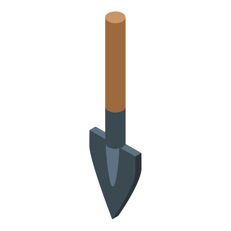 Handle shovel icon isometric vector. Plant tropical. Jungle floral designのイラスト素材