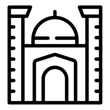 Vienna cultural hub icon outline vector. Iconic historical buildings. Famous belvedere palaceのイラスト素材