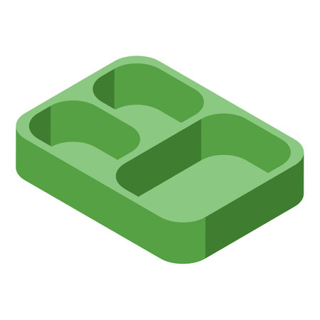 Divided food tray icon isometric vector. Mealtime buffet platter. Dinning dish serving holderのイラスト素材