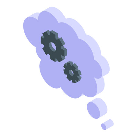 Creative thinking cloud icon isometric vector. New energy success. Team rightのイラスト素材
