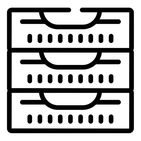 Document rack icon outline vector. Desk workplace tray. Bureau archive supplyのイラスト素材