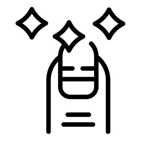 Shiny nails icon outline vector. Fingernails care. Beauty manicurist serviceのイラスト素材
