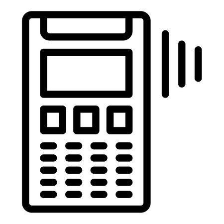 Cashless ticket terminal icon outline vector. Card payment. Digital smart machineのイラスト素材