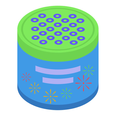 Petard box icon isometric vector. Colorful element. Anniversary partyのイラスト素材